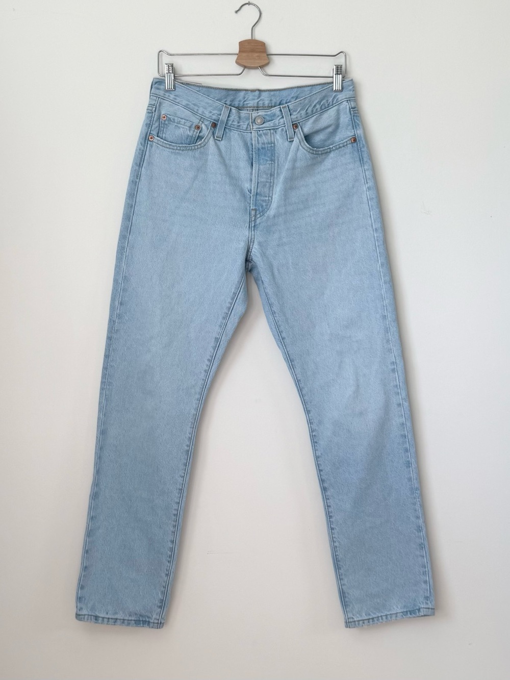 Levi's 501 Classic Red Tab Button Fly Light Blue Straight Leg Women’s Jeans